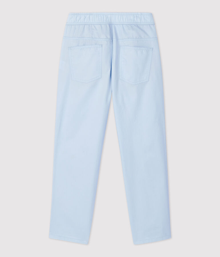 Pantaloni regular in serge di cotone ragazzo blu PLEINAIR