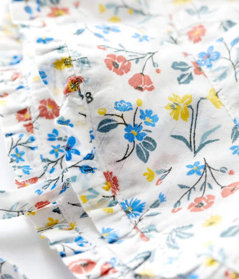 Cappellino fantasia a fiori beb&egrave;. bianco/multicolore