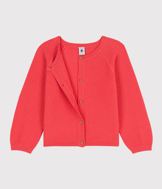 Cardigan in cotone bambina arancione JUPITER