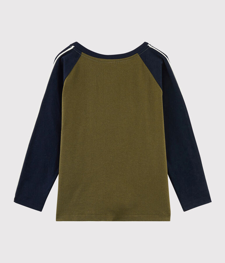 T-shirt serigrafata bambino verde/blu