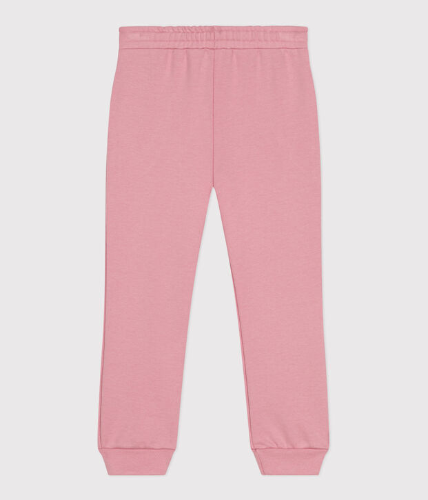 Joggers in cotone tinta unita bambina rosa