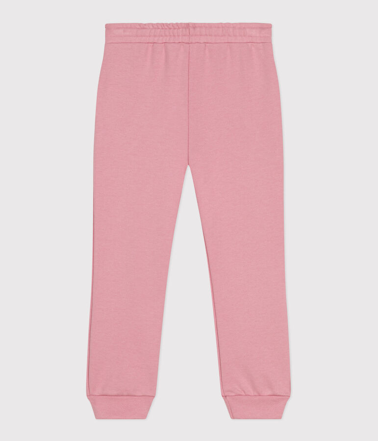 Joggers in cotone tinta unita bambina rosa
