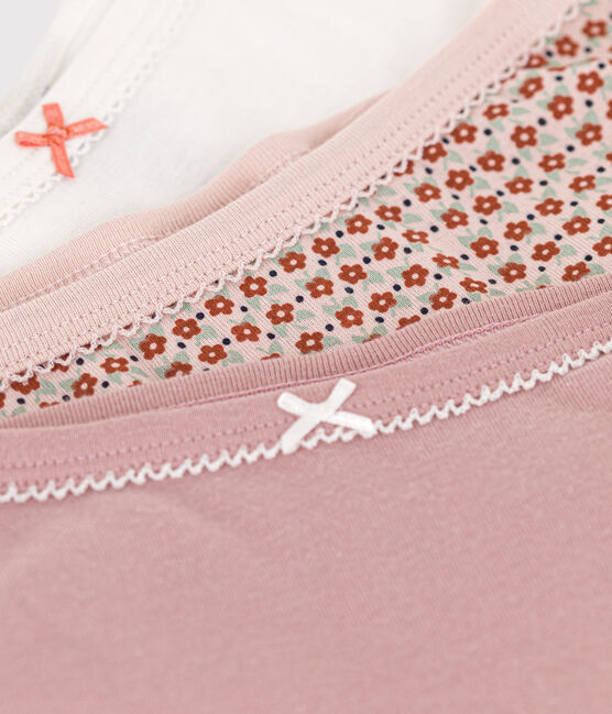 Confezione da 3 slip in cotone bambina motivo fiore variante 1