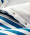 Tutina in ovatta senza piedi beb&egrave; a righe blu in cotone blu/bianco