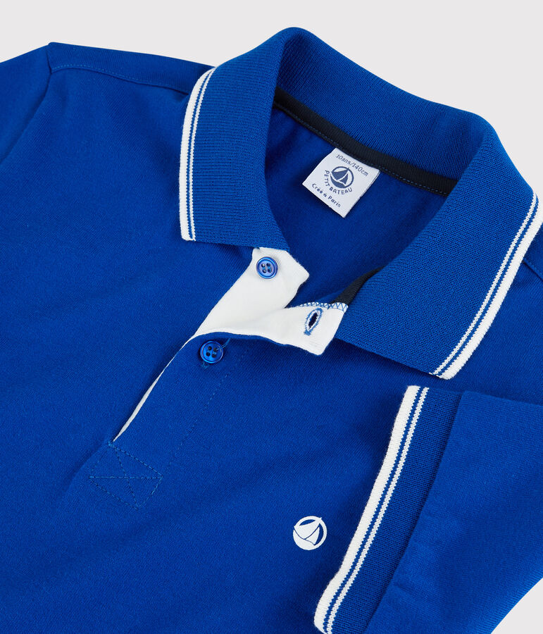 Polo manica corta in jersey bambino blu