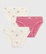 Set di slip in cotone con cuori stampati bambina