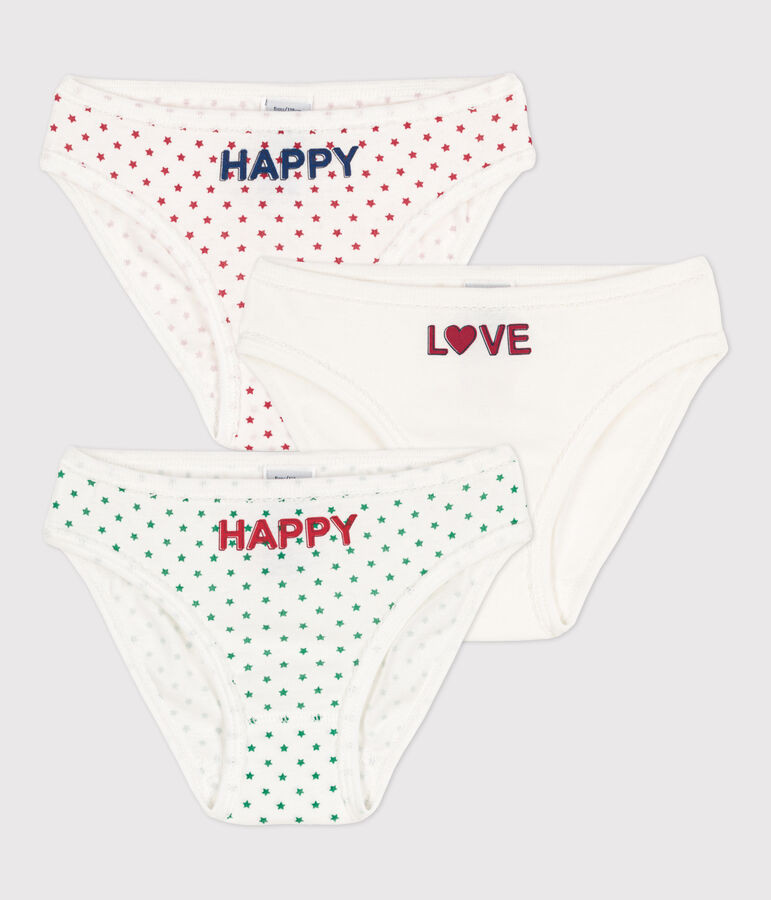 Confezione da 3 slip bambina in cotone multicolore