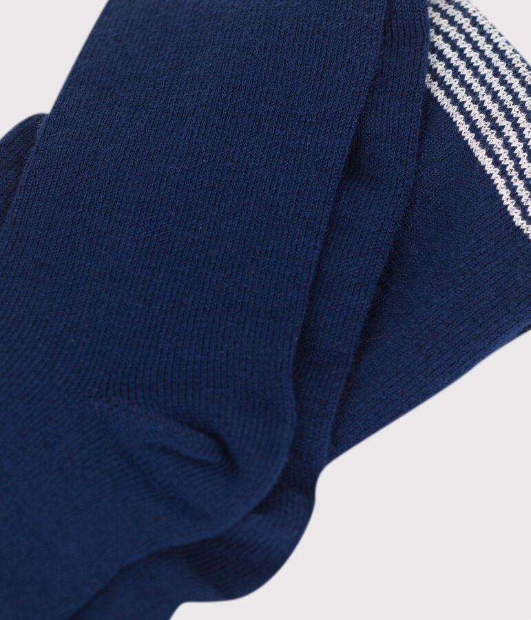 Collant in jersey di cotone a tinta unita neonato blu