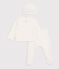 Set lungo 3 pezzi neonato in cotone traforato con cuffietta coordinata. ecru