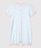 Tutina corta fantasia pois bebè in cotone biologico bianco MARSHMALLOW/blu BRASIER
