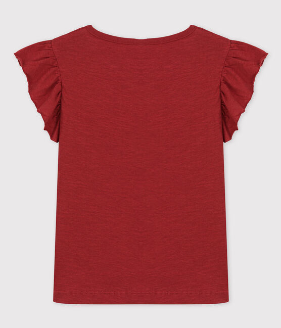 T-shirt a maniche corte in cotone bambina marrone OMBRIE