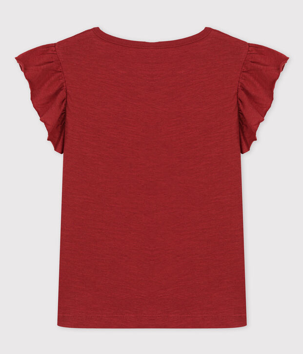 T-shirt a maniche corte in cotone bambina marrone