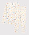 Pigiama con fantasia scimmiette multicolori bambina/bambino in cotone biologico bianco MARSHMALLOW/bianco MULTICO