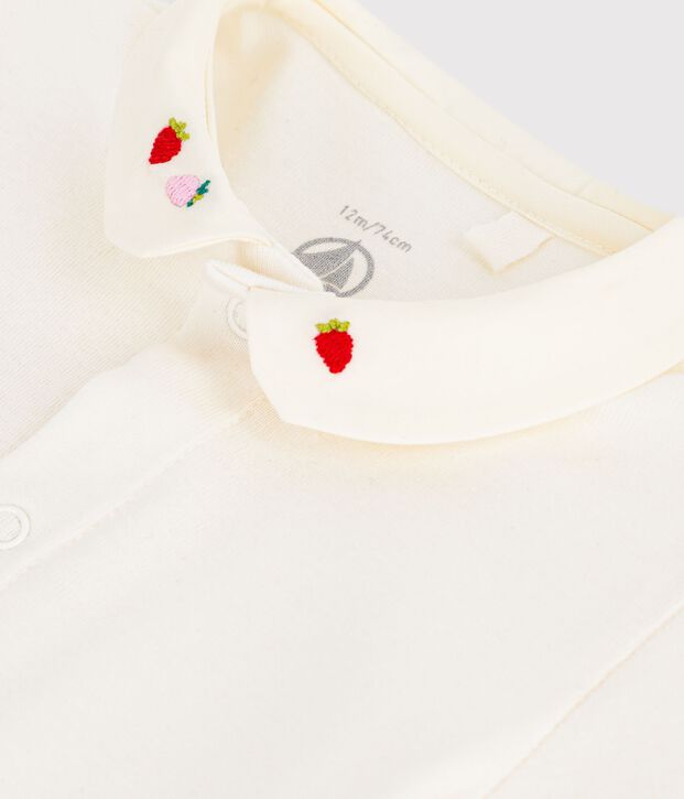 Body a maniche corte in cotone con dettagli ricamati neonato rosa/rosa