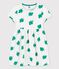 Abito bambina a maniche corte in felpa bianco MARSHMALLOW/verde GAZON