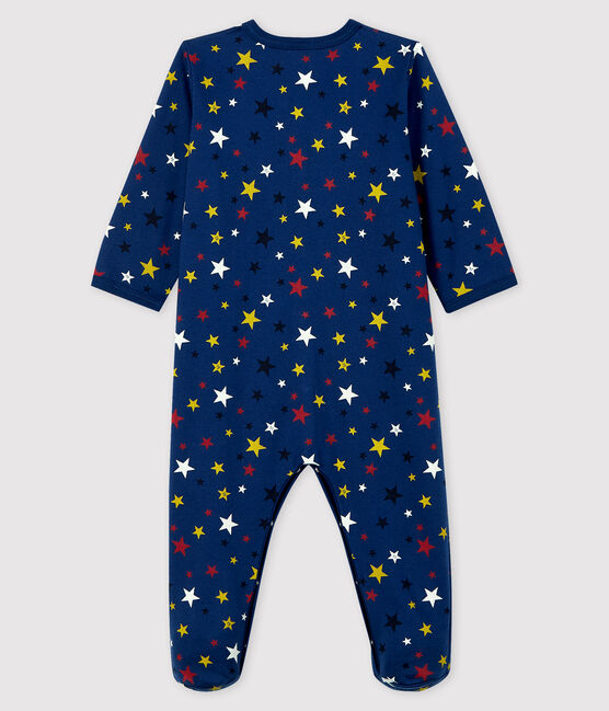 Pigiama tutina notte stellata neonato in tessuto felpato blu MEDIEVAL/bianco MULTICO