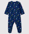 Pigiama tutina notte stellata neonato in tessuto felpato blu MEDIEVAL/bianco MULTICO