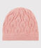 Cappellino in lana e cotone per bebè. rosa CHARME