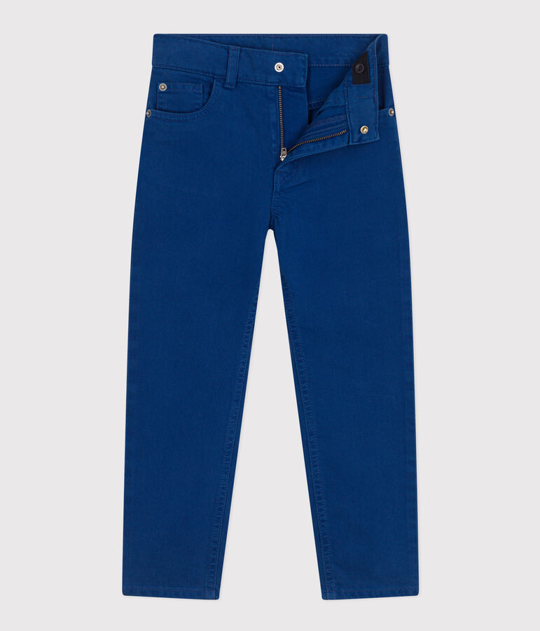 Pantalone dritto in denim colorato bambino blu