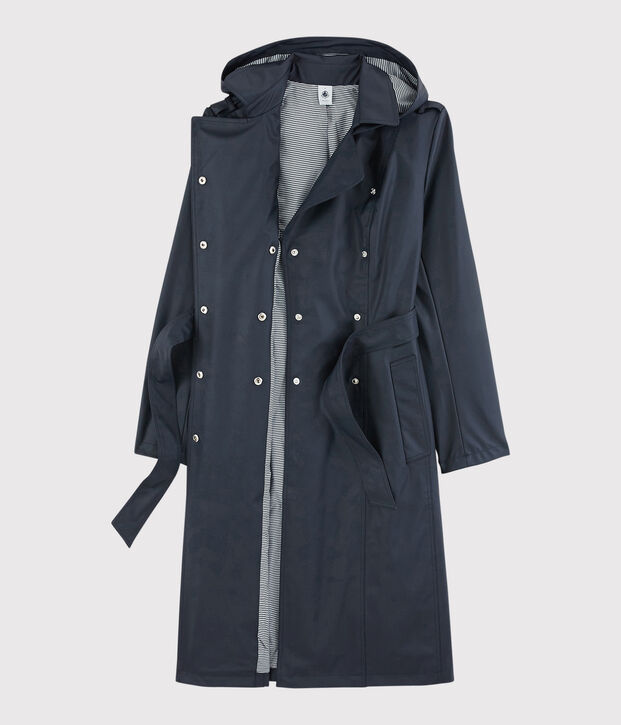 Trench con cappuccio Donna blu