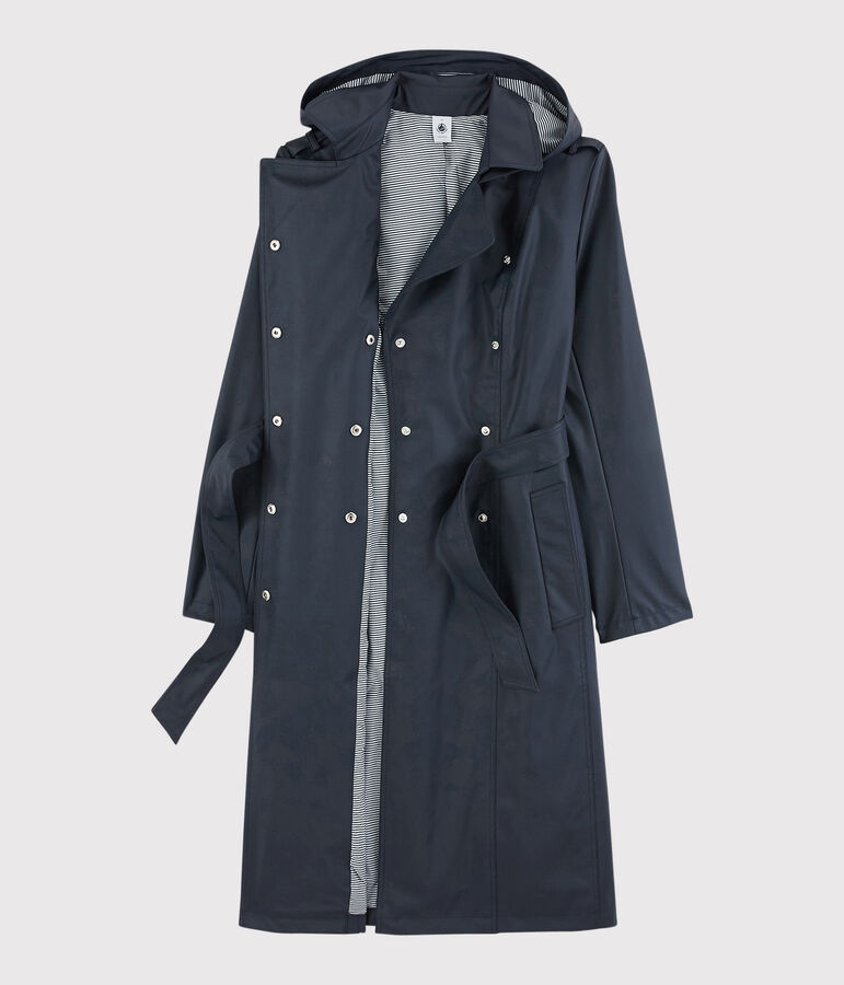 Trench con cappuccio Donna blu