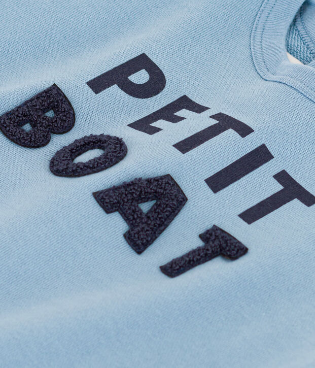 Felpa in tessuto felpato per beb&egrave; blu