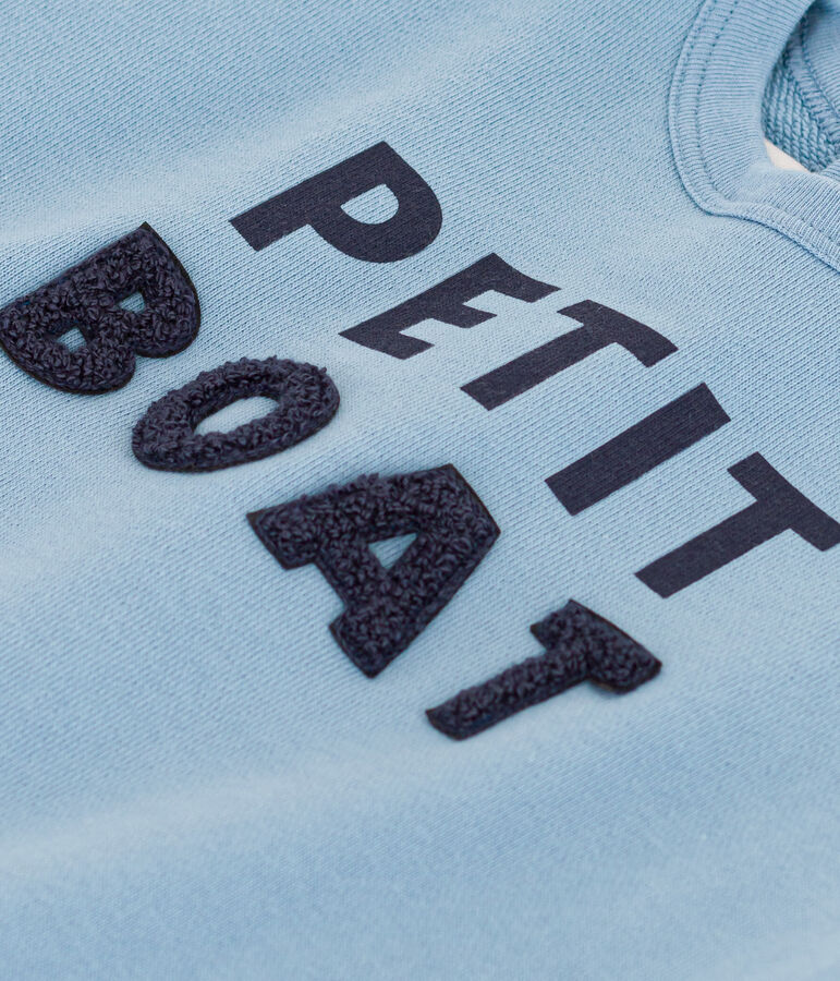 Felpa in tessuto felpato per beb&egrave; blu