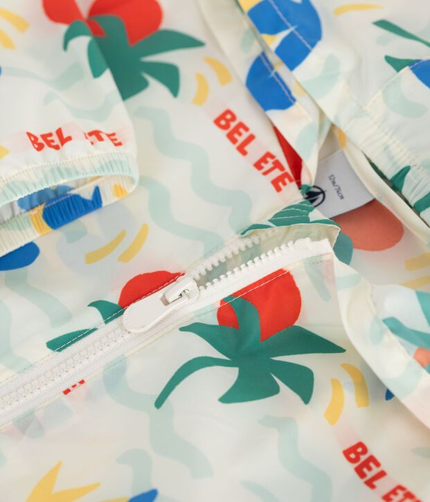 Giacca a vento ultraleggera neonato ecru/multicolore