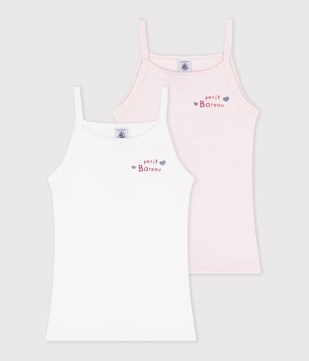 Lot de 2 chemises &agrave; bretelles en coton multicolore