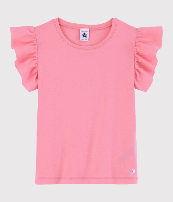 T-shirt a maniche corte in cotone bambina rosa GRETEL