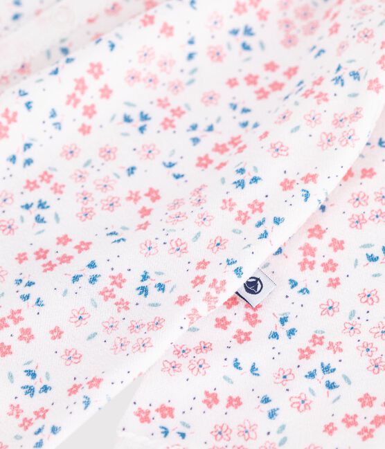Pigiama in ciniglia con stampa a fiori neonato bianco MARSHMALLOW/bianco MULTICO