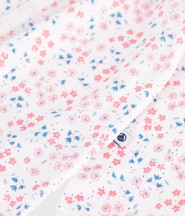 Pigiama in ciniglia con stampa a fiori neonato bianco/multicolore