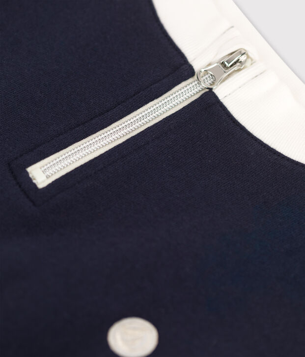 Abito bambina a maniche lunghe in molleton blu