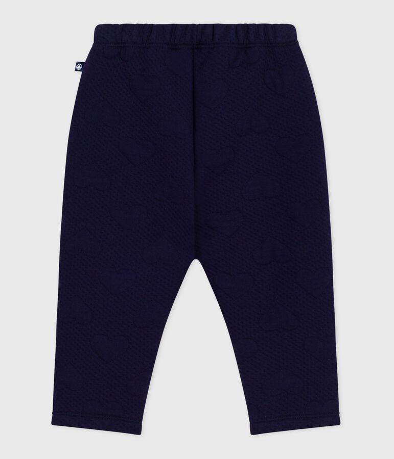 Pantaloni in cotone spesso con motivo a cuori neonata blu SOIR