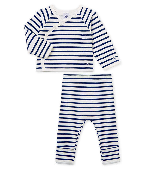 Pigiama in tubique per neonati bianco MARSHMALLOW/blu SMOKING