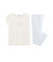 Pigiama ragazza a costine bianco MARSHMALLOW/blu JASMIN