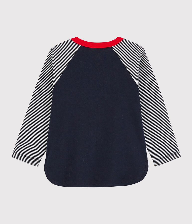 T-shirt colorblock beb&egrave; maschio blu/bianco