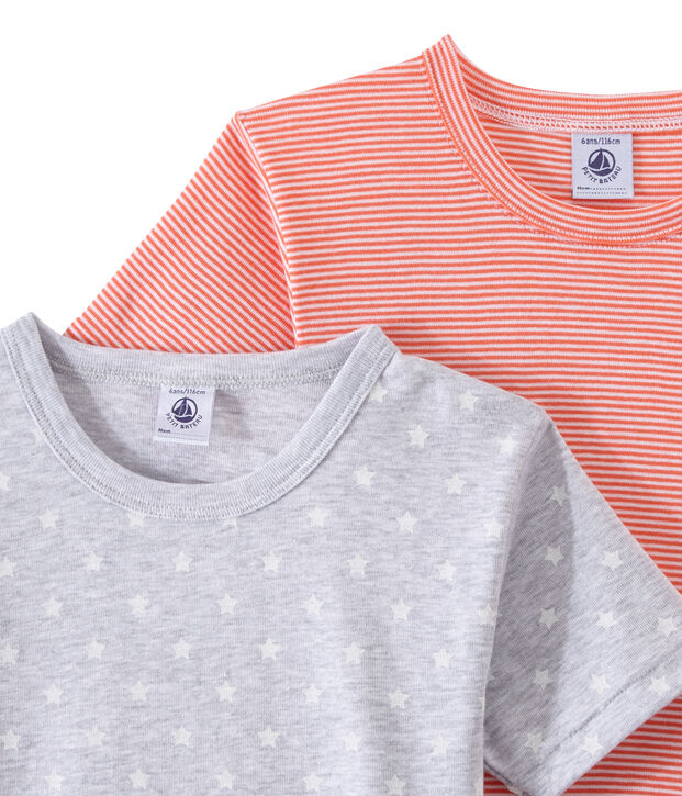 Lotto di 2 t-shirts per bambino a maniche corte bianco