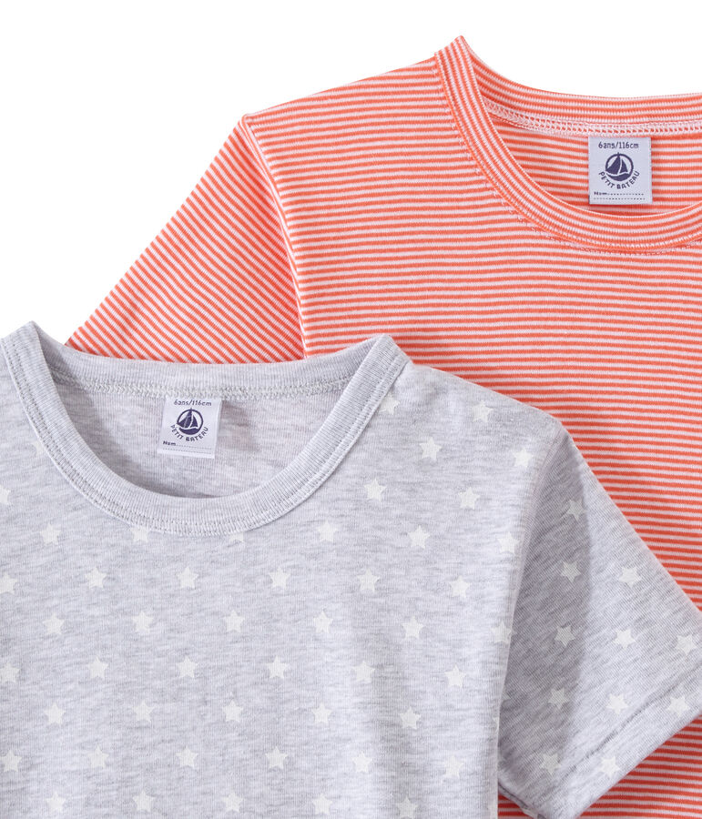 Lotto di 2 t-shirts per bambino a maniche corte bianco