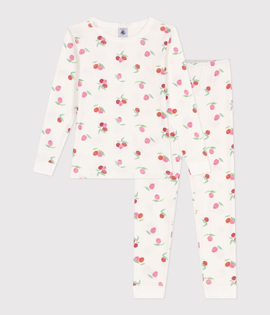 Pigiama per bambini molto aderente in cotone stampato MARSHMALLOW/ PEONIA/ MULTICO