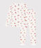 Pigiama per bambini molto aderente in cotone stampato MARSHMALLOW/ PEONIA/ MULTICO