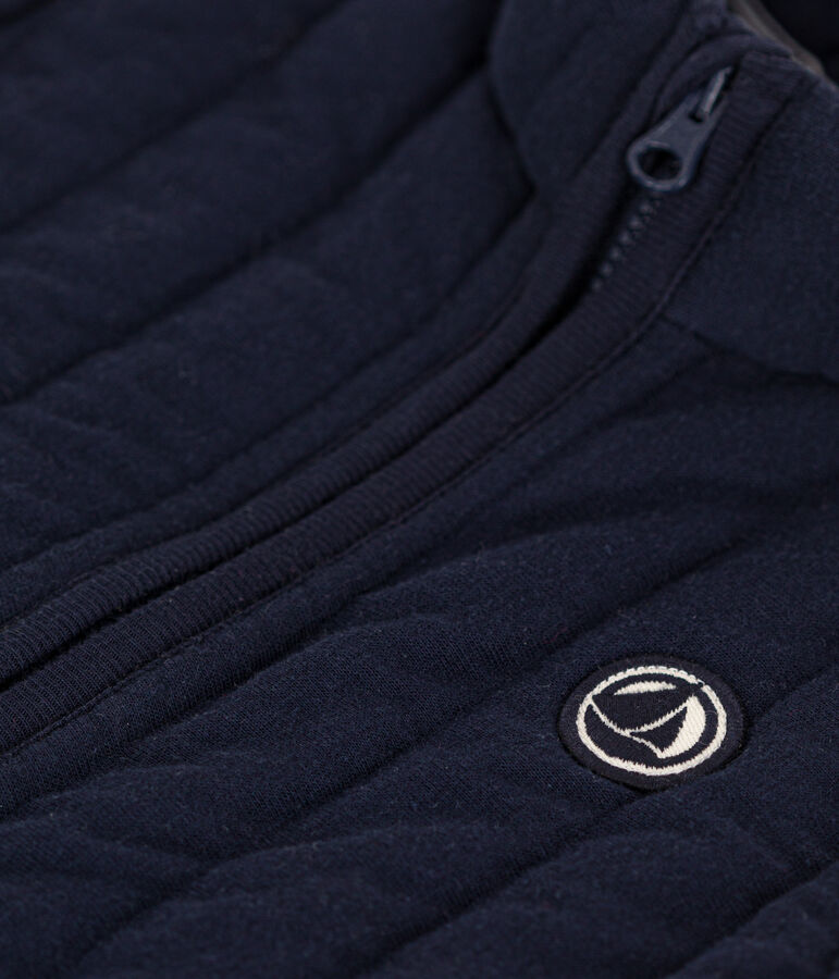 Giacca smanicata in tubique trapuntato per beb&egrave; blu