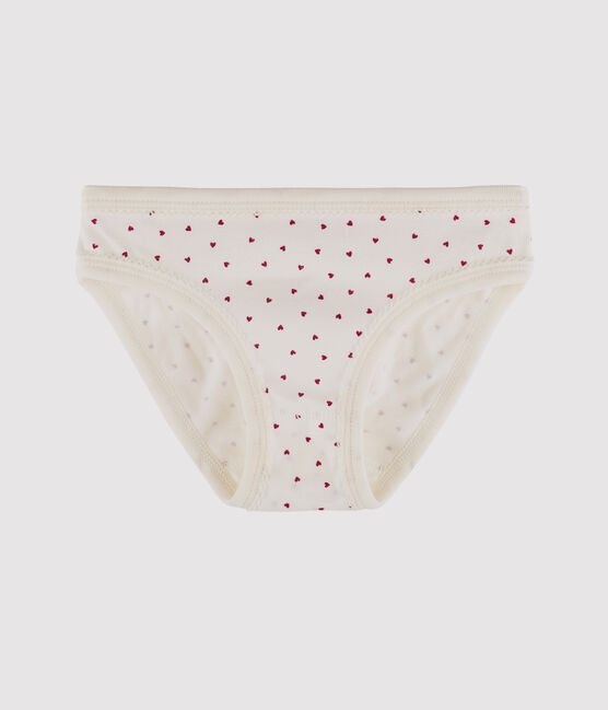 Slip bambina bianco MARSHMALLOW/rosso CLAFOUTI