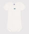 Body a maniche corte in cotone tinta unita neonato bianco MARSHMALLOW