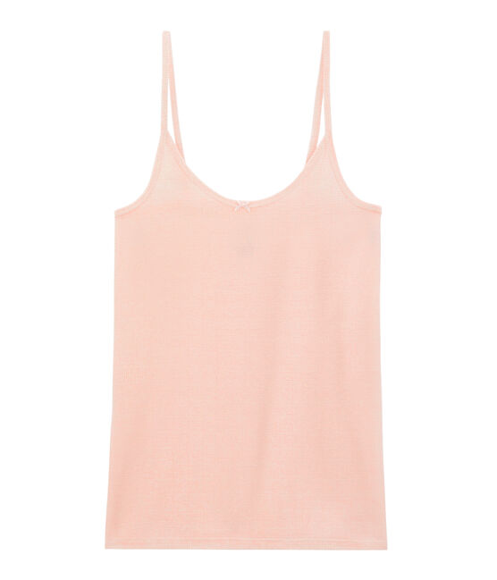 Canottiera con spalline donna bianco MARSHMALLOW/rosa ROSAKO