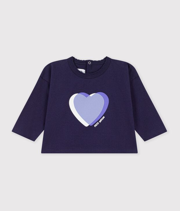 T-shirt a maniche lunghe in cotone tinta unita neonato SOIR