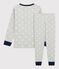 Pigiama bambino fantasia a stelle in cotone grigio BELUGA/bianco MARSHMALLOW