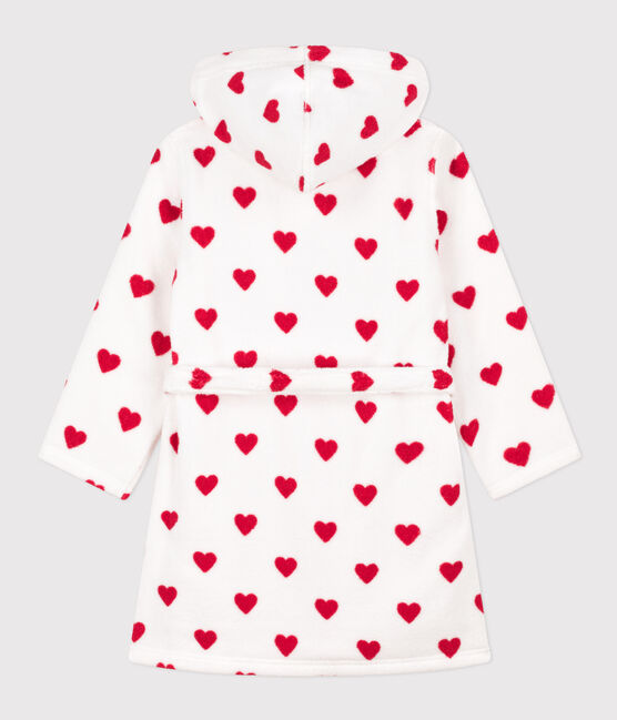 Accappatoio bambino unisex in spugna motivo cuore bianco MARSHMALLOW/rosso TERKUIT