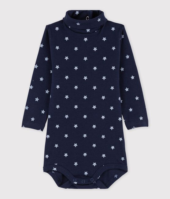 Body manica lunga e dolcevita bebè unisex blu SMOKING/bianco MARSHMALLOW