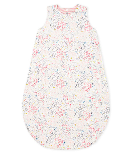Sacco nanna reversibile bebè femmina a costine bianco MARSHMALLOW/bianco MULTICO